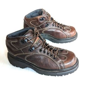 DOC MARTENS 9245 Vintage MIE chunky chonky brown leather lace-up boots